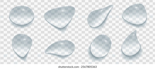 Vector water drops, Realistic drops on an isolated transparent background