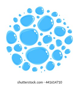 Vector water drops set isolated on white