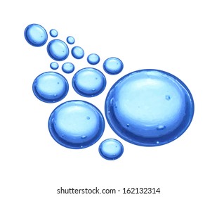 Vector water drops, splash or bubbles. Isolation. 