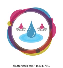 Vector Water Drops symbol nature, blue, illustration