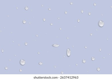 Vector water drops.Realistic drops of clean water for creative banner design isolated background. PNG.