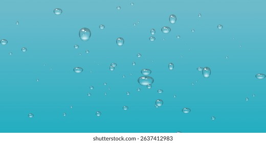 Vector water drops.Realistic drops of clean water for creative banner design isolated background. PNG.