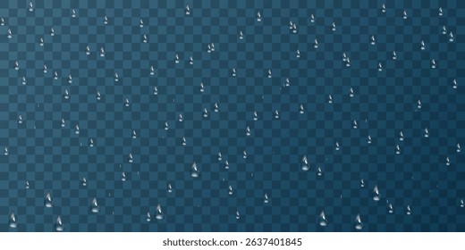 Vector water drops.Realistic raindrops.Bubbles, rain, water.EPS 10.
