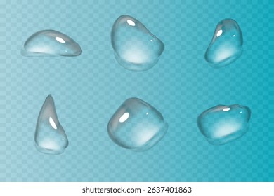 Vector water drops.Realistic raindrops.Bubbles, rain, water.EPS 10.