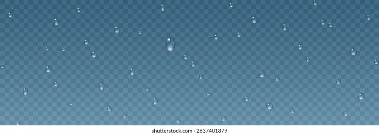 Vector water drops.Realistic raindrops.Bubbles, rain, water.EPS 10.