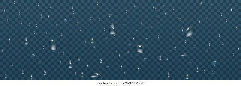 Vector water drops.Realistic raindrops.Bubbles, rain, water.EPS 10.