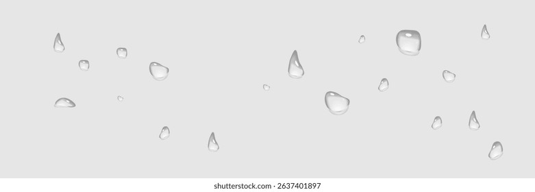 Vector water drops.Realistic raindrops.Bubbles, rain, water.EPS 10.