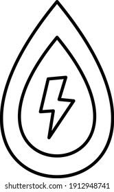 Diseño del icono de contorno de energía del agua del vector
