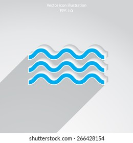 Vector water flat icon illustration.