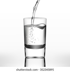 Vector water flow in glass