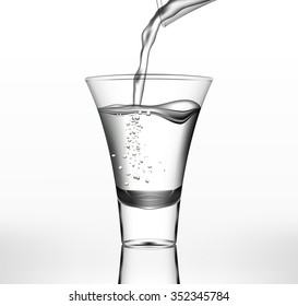 Vector water flows in glass