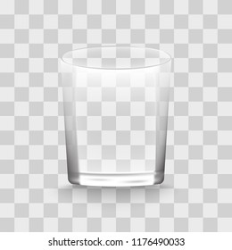 Vector water glass isolated with shadows on the transparent background