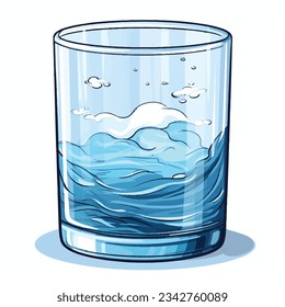 Vector Water Glass Symbol - 2D Graphic Design