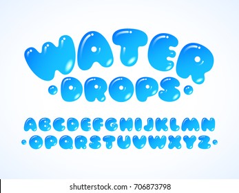 Vector Water Grpos Alphabet, Letters A-Z. Eps10. RGB Global Colors