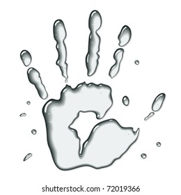 Vector Water Hand Print