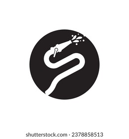 Vector water hose icon logo vector design template