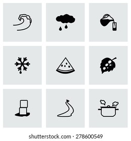 Vector Water icon set on grey background