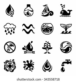 Vector Water icon set on white background