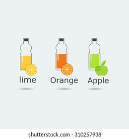 Vector with water and juices