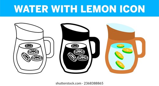 Vector water with lemon icon editable and resizable