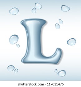Letra de agua del vector