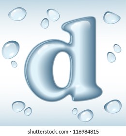 Vector water letter d