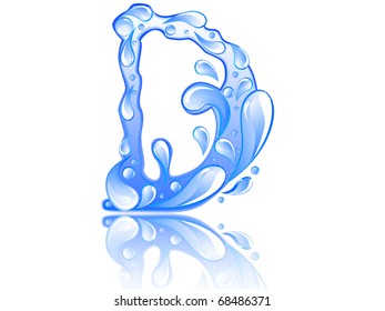 Letra del vector del agua D