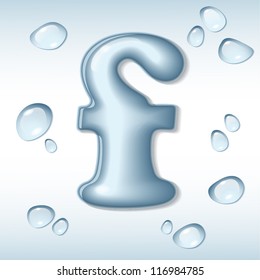 Vector water letter f
