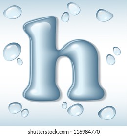 Vector water letter h