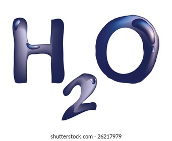 Vector water letter h2o
