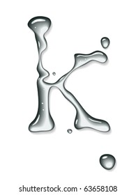 Vector water letter k