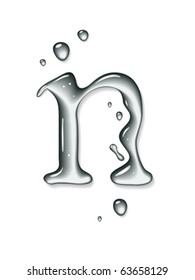 Vector water letter n