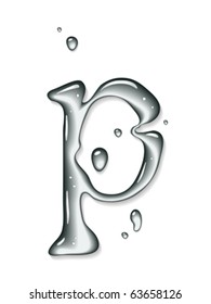 Vector water letter p