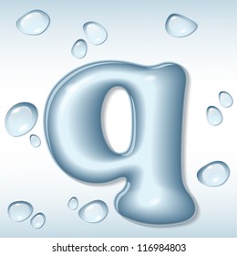 Vector water letter q