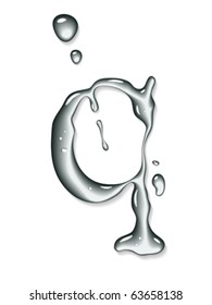Vector water letter q