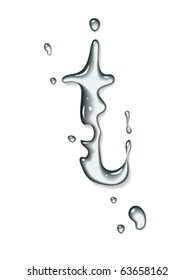 Vector water letter t