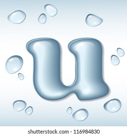 Vector water letter u