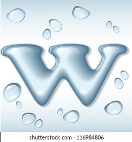 Vector water letter w