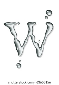 Vector water letter w