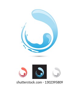 Vector Water Liquid Droplet Splash Logo. Professional Business Corporate Branding Icon.