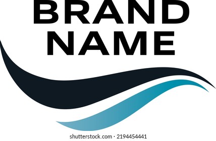 Logo de agua vectorial, icono de curvas onduladas