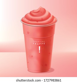 Vector Water Melon or Strawberry Frappe or Smoothie Illustration