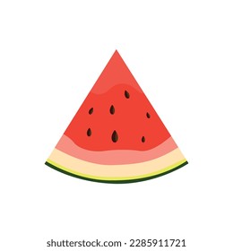 melón de agua vectorial, ilustración de frutos en trozo de sandía,