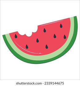 vector water melon, watermelon slice fruit illustration, fresh healthy food - organic natural food isolated. Watermelon icon in a flat style. Logo watermelon isolated on white background. 2188