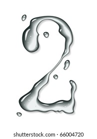 Vector Water Number 2 - Water Font