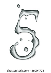 Vector water number 5 - Water font