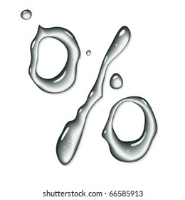 Vector water percent sign - water font