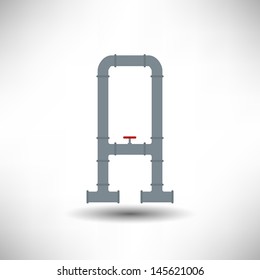 Vector Water Pipe Letter A Symbol