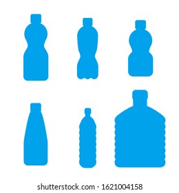 vector water plastic bottles set . flat style isolated on white background