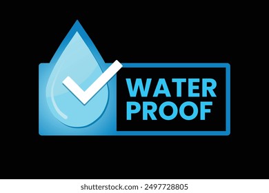 Vector water proof water resistance icon with flat check mark
